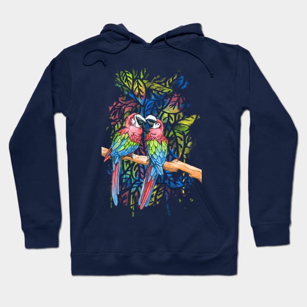 Rainbow Parrots Hoodie by Warbler Creative